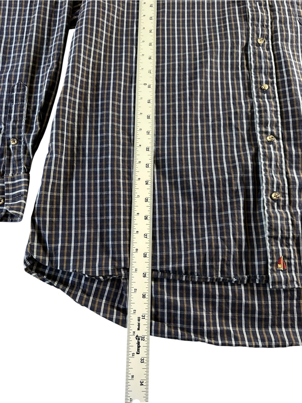Nordstrom Men's Navy and White Plaid Button-Down Shirt XLT - Picture 8 of 13